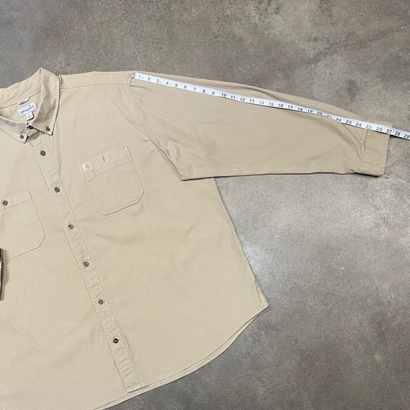 Carhartt Canvas Long Sleeve Button Down Relaxed Fit Work Shirt - Picture 6 of 9